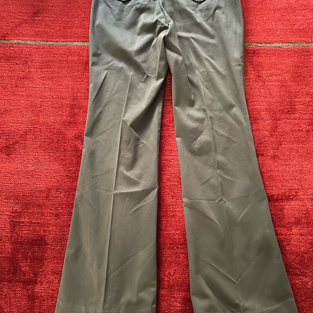 Theory Military Green  Cotton Boot Cut Pants